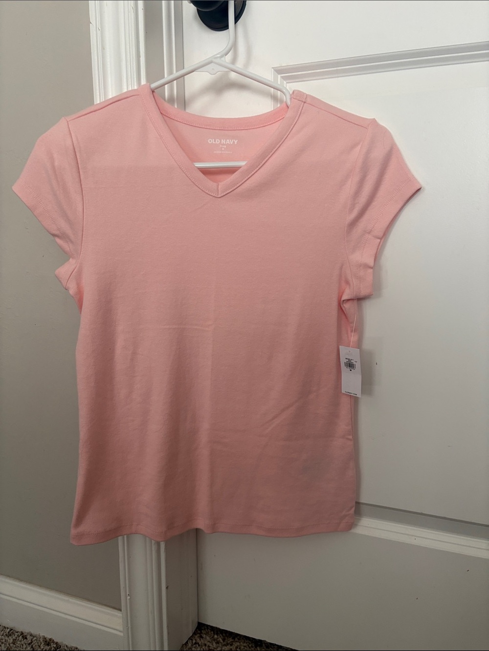 Lot of 2 Old Navy Light Pink and Navy V-Neck Tees